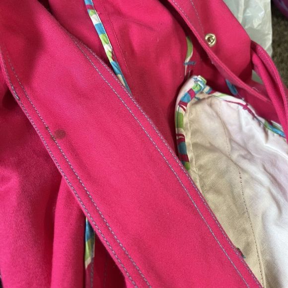 Y2K Vintage Tommy Hilfiger Trench Coat Jacket Size Small Pink 90s Barbie - Picture 7 of 7